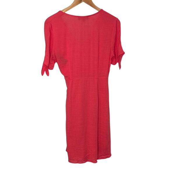 NWT LULUS Coral Pink My philosophy wrap dress size small - Picture 6 of 9
